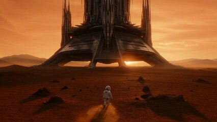 Tiny Astronaut Alien Planet Scale