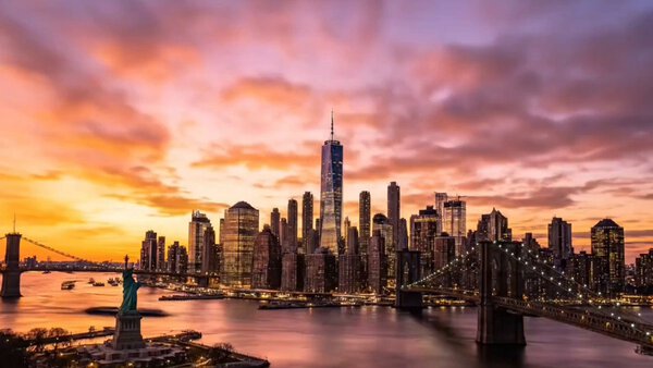 NYC Skyline Sunset to Dawn