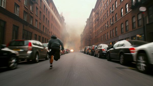 Steadicam Forward Urban Street Sprint