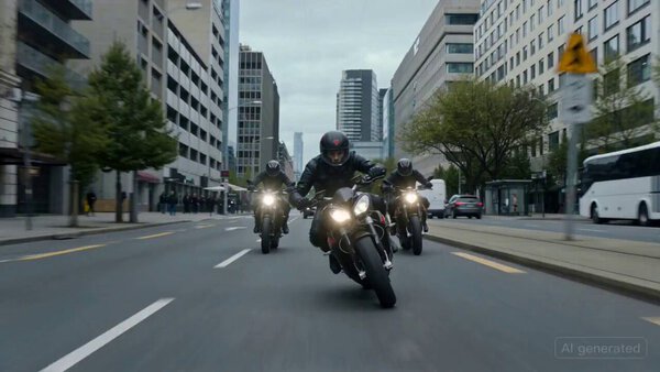 High-Speed Motorcycle Chase City Seedance 2.0