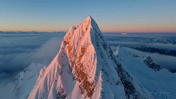 Cinematic Aerial Wingsuit Snow Mountain