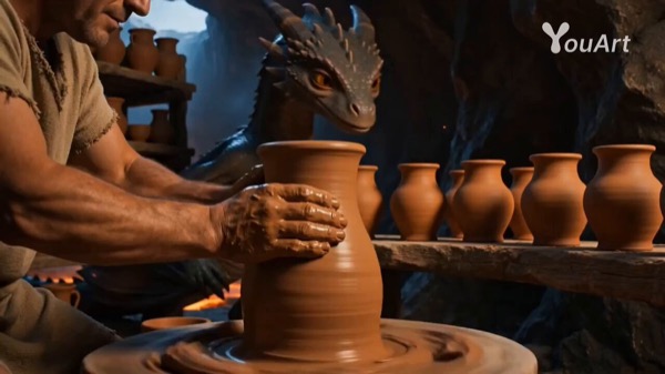 Seedance 2.0 Photorealistic Cinematic Style with Skin Scales Clay Fire