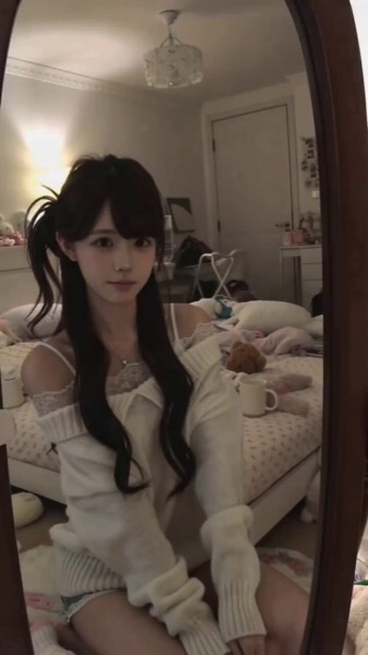 高颜值美少女卧室vlog