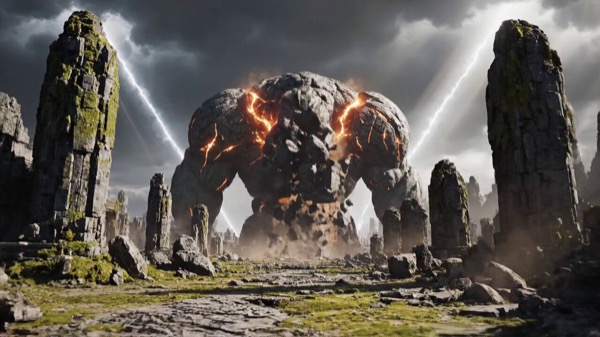 Mountain Sized Stone Titan Awakening