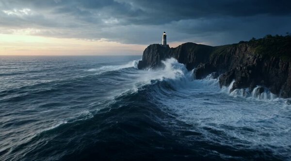 Grok Imagine Storm Coastline