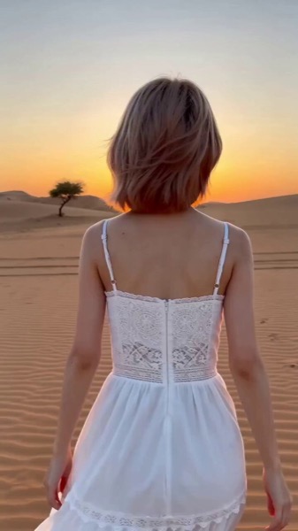 Desert Sunset Romantic Woman