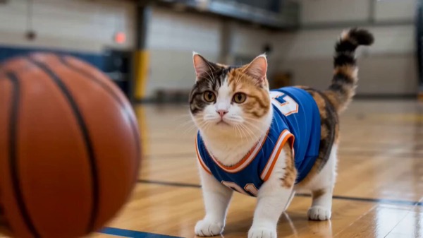 Calico Cat Basketball Shot