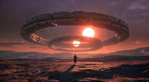Alien Desert Sunset Rings