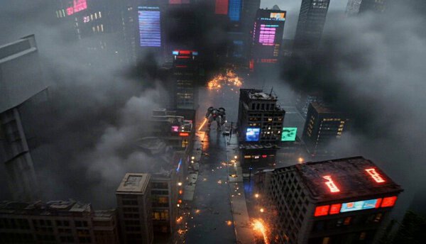 Cyberpunk City Destruction