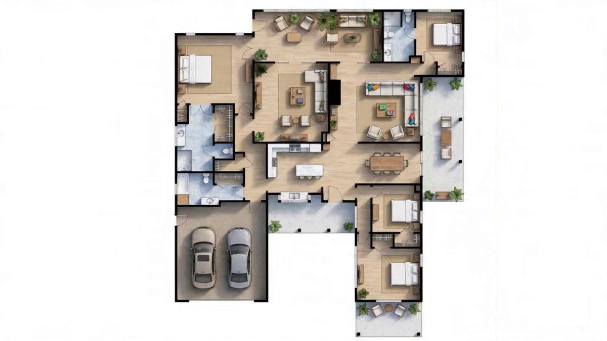 Blueprint to 3D House