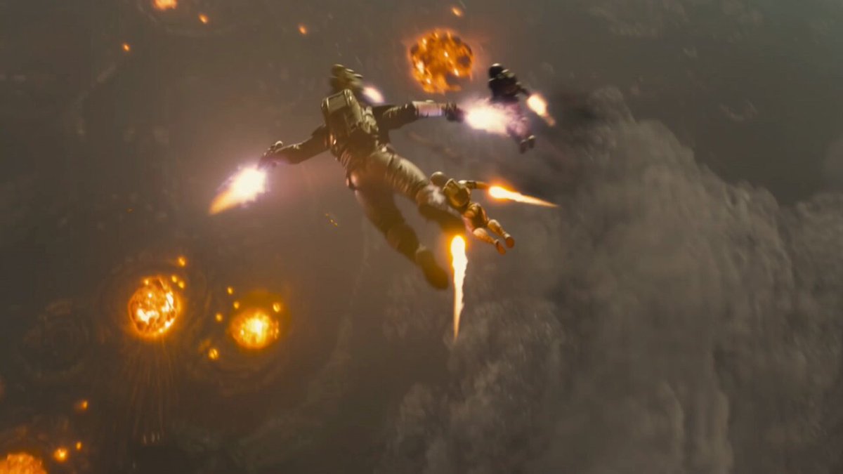 Kling Sci-Fi Squad Aerial Descent