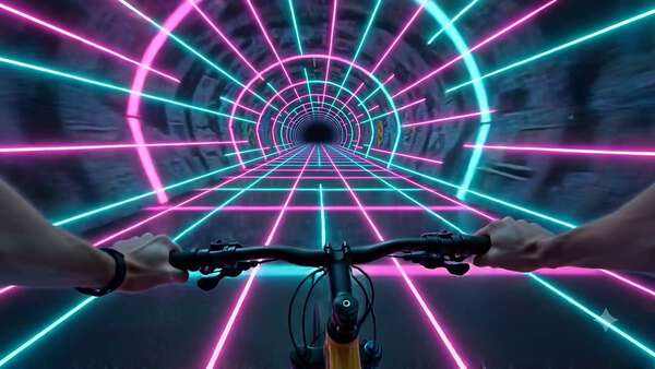 Psychedelic POV Biking World Transitions