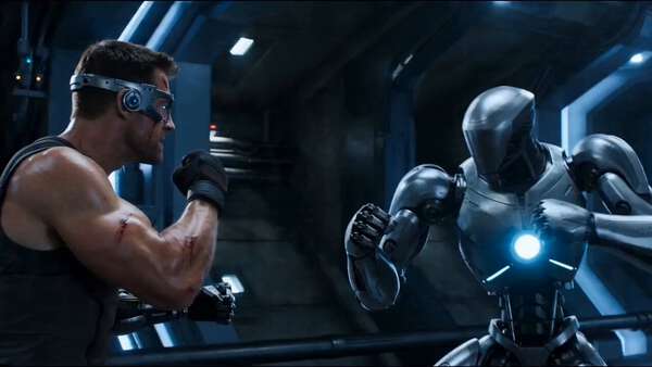 Human Fighter vs AI Robot Blockbuster Fight