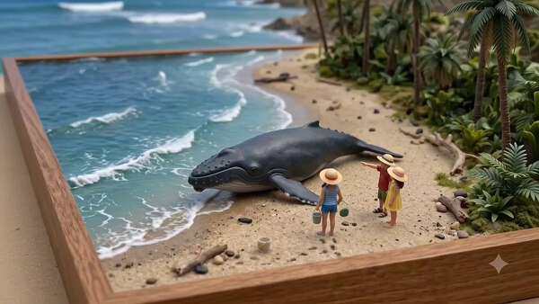Miniature World Giant Stranded Whale