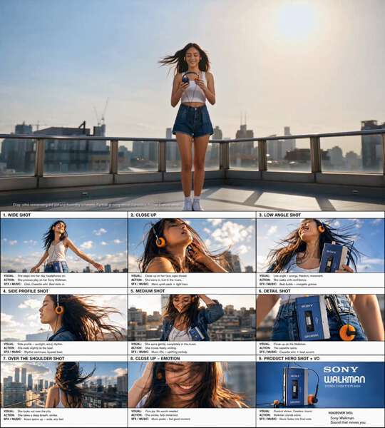 Retro Music Video Commercial Storyboard