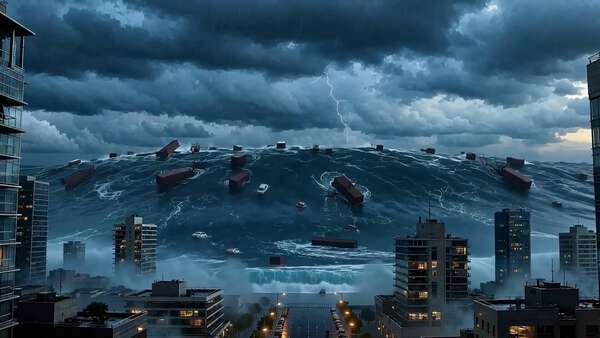 Colossal Tsunami Coastal Catastrophe
