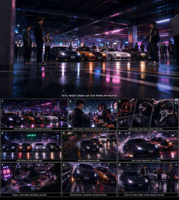 Tokyo Drift Racing Storyboard Workflow