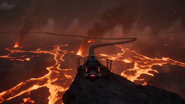 Volcanic Rider on Burning Rails