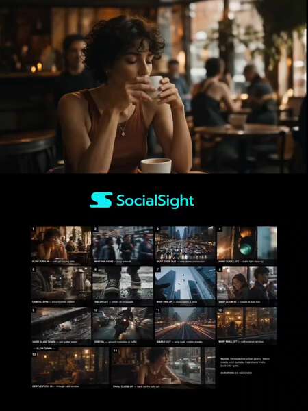 Cinematic Urban Storyboard - Café to City Montage
