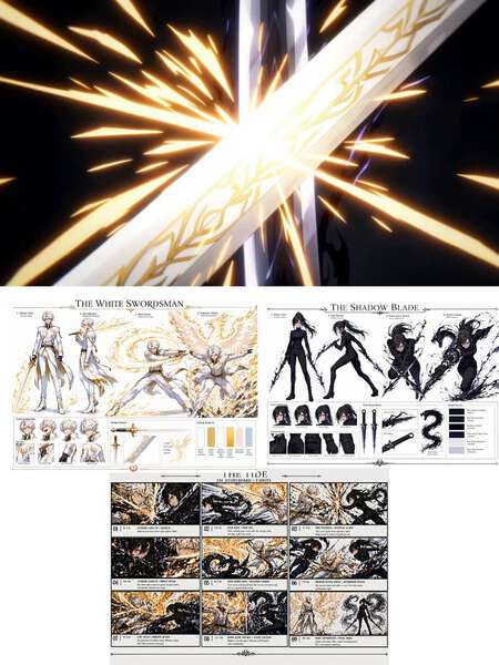 Gold Flame vs Black Ink Anime Fight