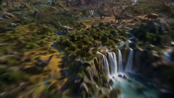 FPV Drone Flight Through Prehistoric World